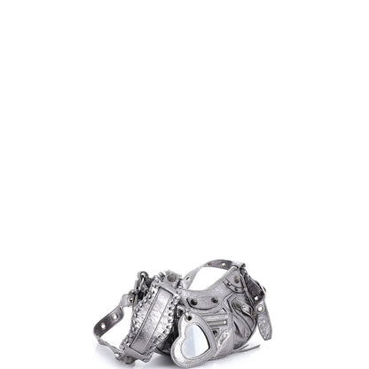 Balenciaga Le Cagole Giant Studs Shoulder Bag Leather Xs