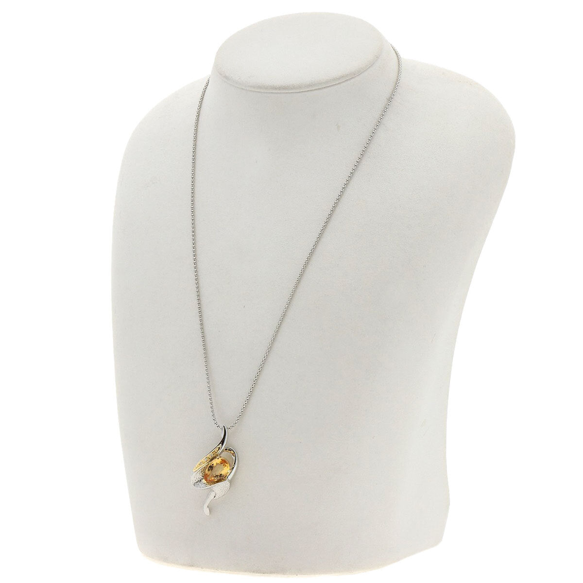 3.47ct Imperial Topaz Diamond Necklace Platinum