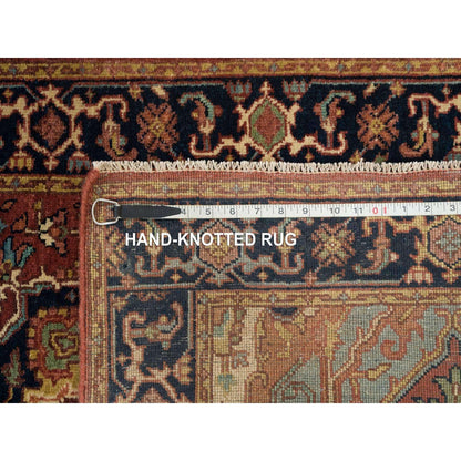 2'6"X18' Red Soft Wool Hand Knotted Antiqued Fine Heris Xl Runner Rug