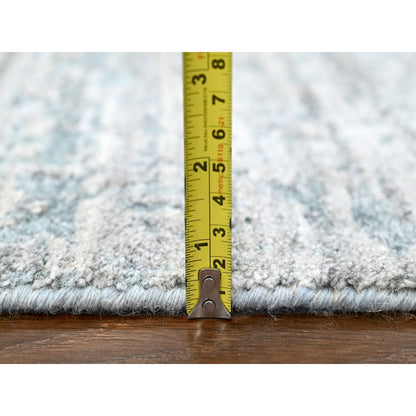 8'3"X10' Gray Hand Loomed Wool And Plant Based Silk Modern Design Rug