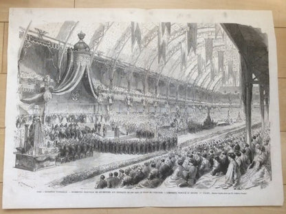 1867 Paris Exposition Wood Engraving Grand Prize Ceremony Napoleon Iii