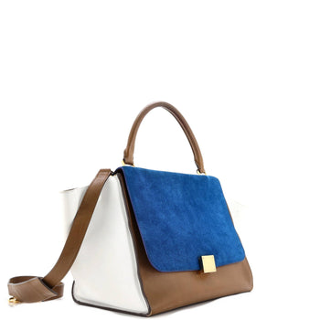 Celine Tricolor Trapeze Bag Suede Medium
