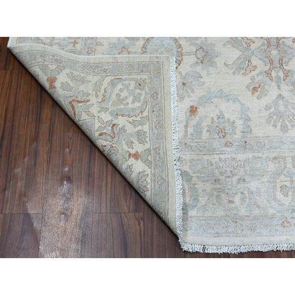 6'X8'10" White Wash Peshawar Pure Wool Hand Knotted Oriental Rug