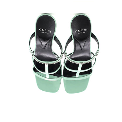 Gucci Women'S Horsebit Cage Heeled Sandals Leather