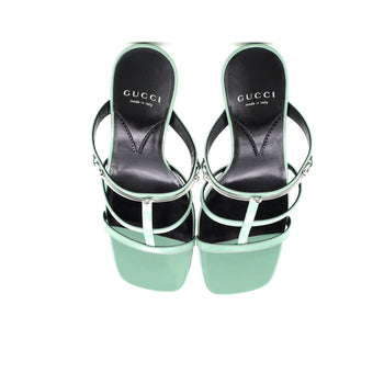 Gucci Women'S Horsebit Cage Heeled Sandals Leather