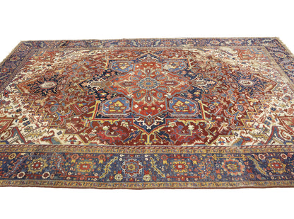 Semi-Antique Hand-Knotted Oriental Rug Large Red