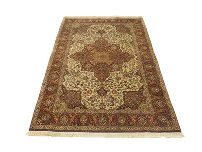 Decor 4X6 ft Handmade Agra Jaipur Rug Thick Pile Wool Oriental Carpet Floral