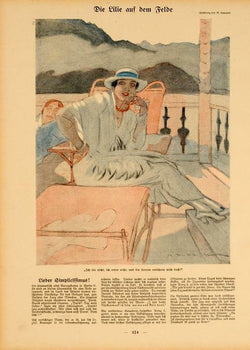 Simplicissimus 1913 By Marcello Dudovich Die Lilie Auf Dem On Linen Original
