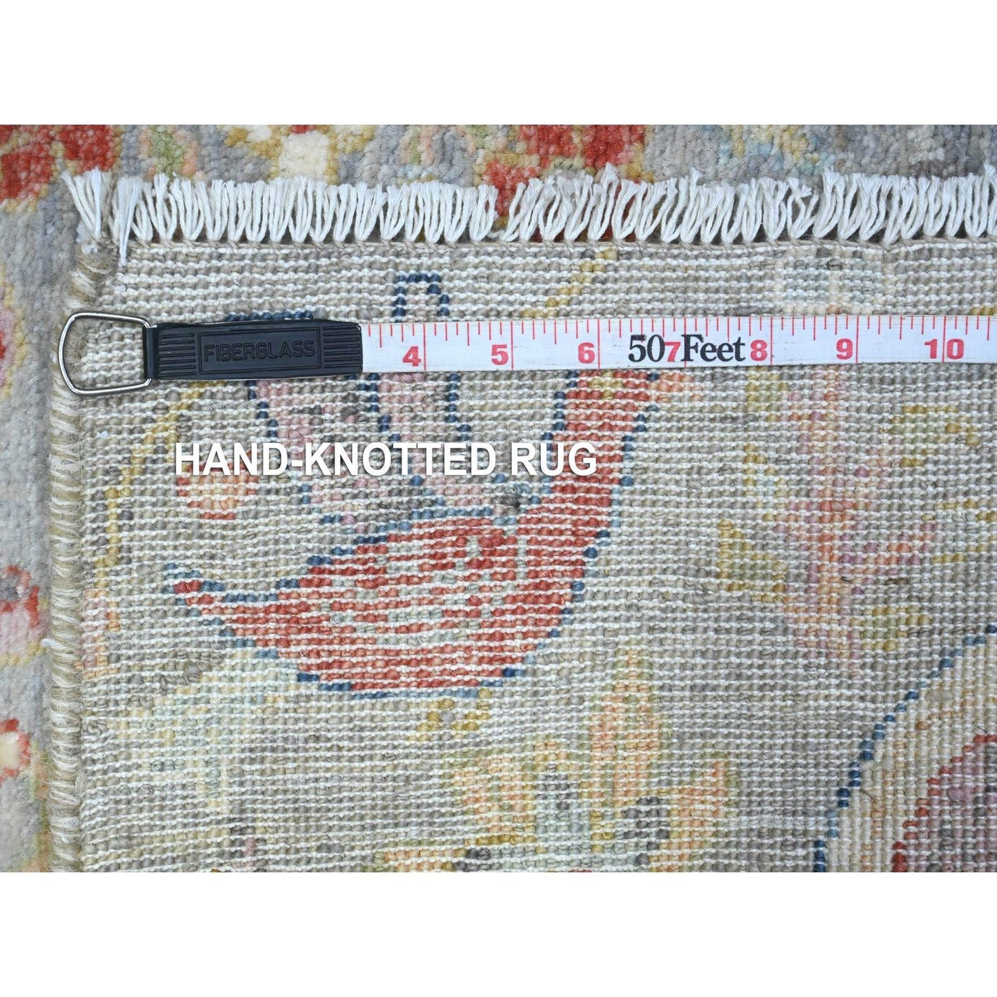 2'X3'1" Gray Birds Of Paradise Peshawar Hand Knotted Oriental Mat Rug