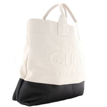 Gucci Logo Embossed Open Tote Canvas