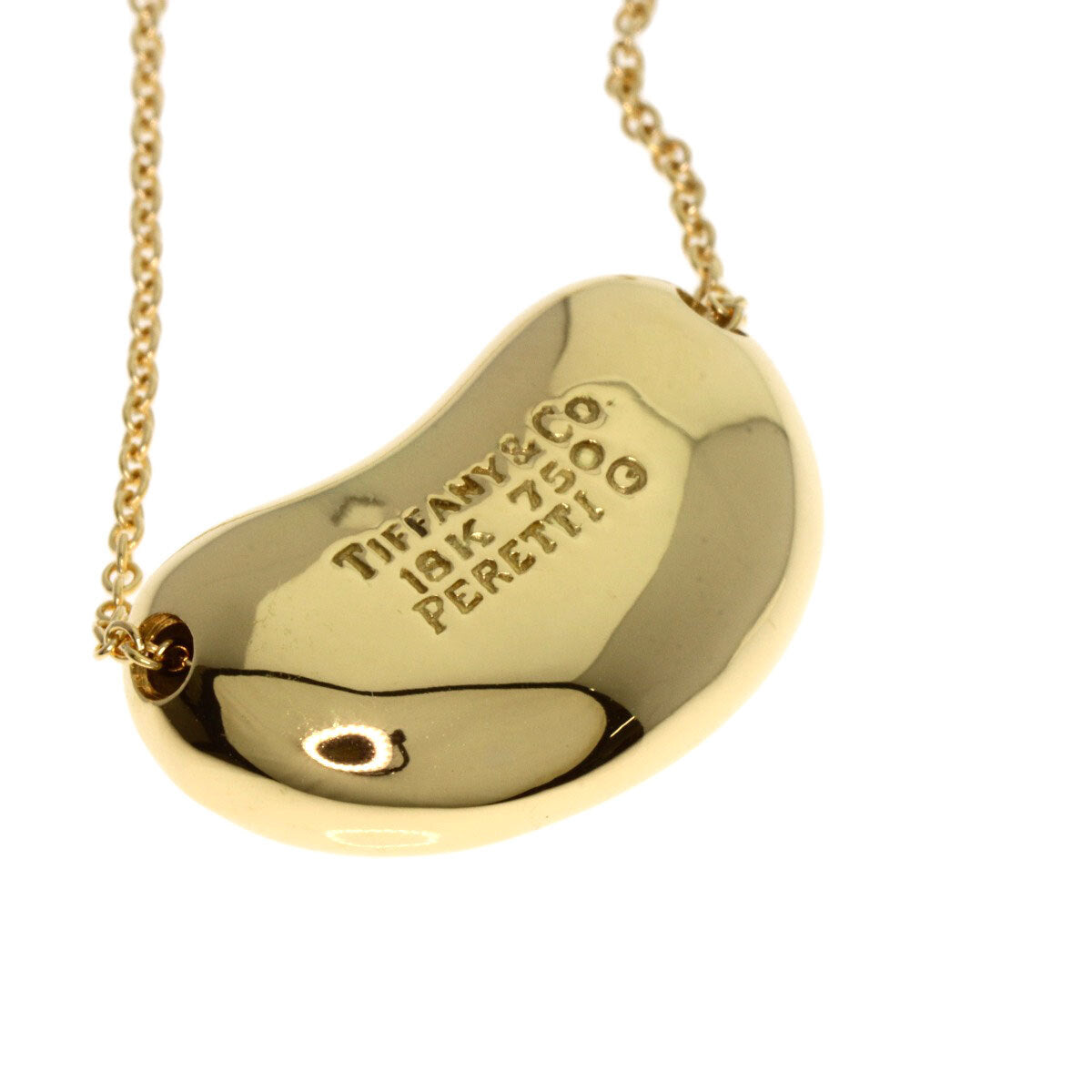 Tiffany&Co. Bean Necklace K18 Yellow Gold Ladies
