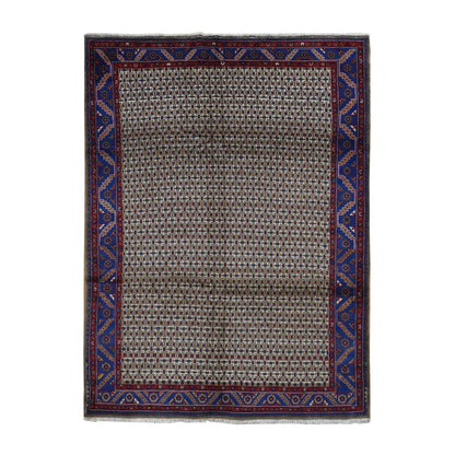 6'8"X9'1" Brown New Zoroastrian Serrib Pure Wool Hand Knotted Rug