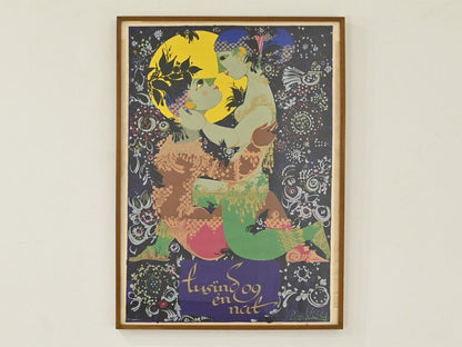 Vintage Bjorn Wiinblad 1001 Nights Original Serigraph Poster Signed Framed