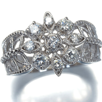 Diamond 0.54Ct Flower Milgrain Openwork Ring 900