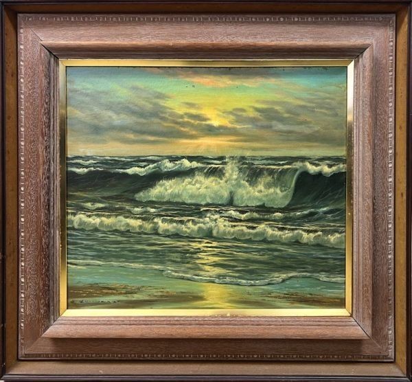 Kabutoya Helmut Baumgart Seascape Oil Painting Signed 12F Canvas Gallery