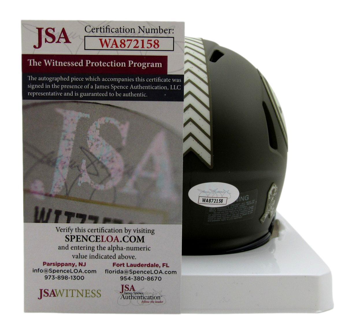 Donnie Shell Hof Auto/Inscr Salute To Service Mini Helmet Steelers Jsa 179782