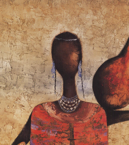 Michel Rauscher The Gift Bearer " Offset Lithograph African A