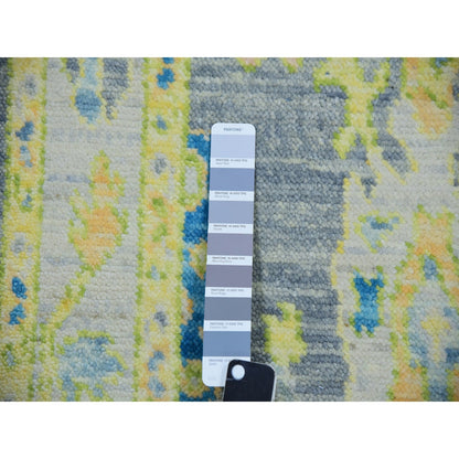 2'10"X15'7" Gray Oushak Weave And Design Hand Knotted Wool Xl Runner Rug