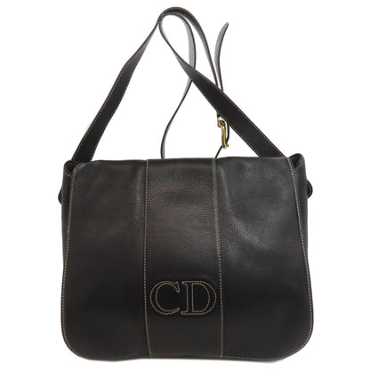 Leather CHRISTIAN DIOR logo Shoulder Bag