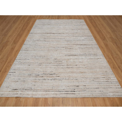9'1"X12' Ivory Indoor Outdoor Modern Design Hand Loomed Oriental Rug