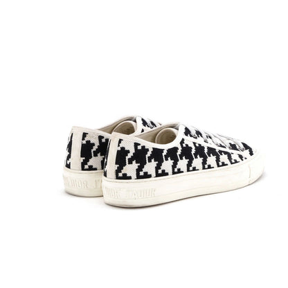 Christian Dior Women'S Walk'N'Dior Sneakers Houndstooth Embroidered Canvas