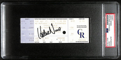 Hideo Nomo Signed Sept 17, 1996 Full Ticket
