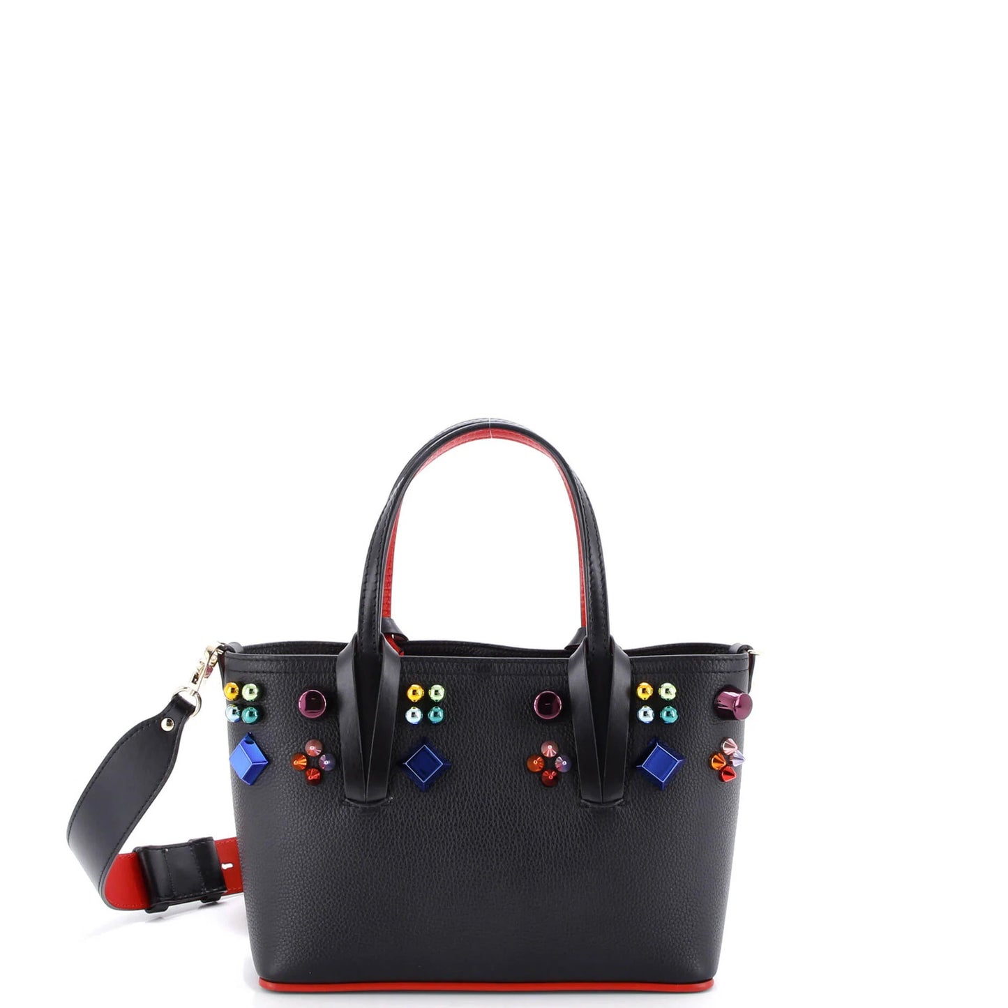 Christian Louboutin Cabata East West Tote Embellished Leather Mini