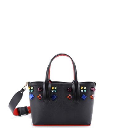 Christian Louboutin Cabata East West Tote Embellished Leather Mini