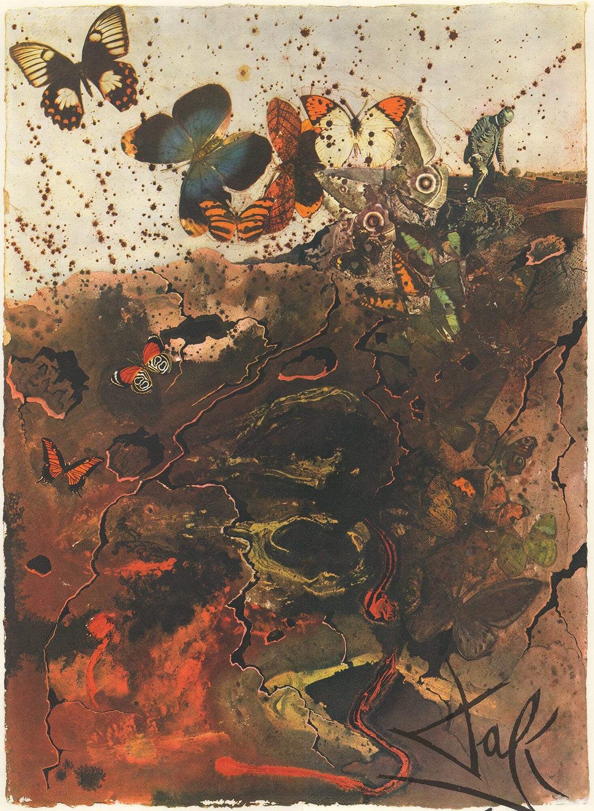 Surrealism Poster Salvador Dal Salvador Brown 1970 Auvergne 39" x 24.75