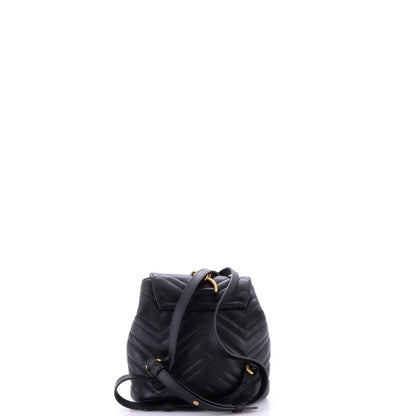 Gucci Gg Marmont Drawstring Backpack Matelasse Leather Mini