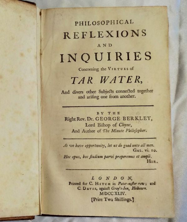 1744 Berkeley Tar-Water London First Edition (No Siris) Full Calf