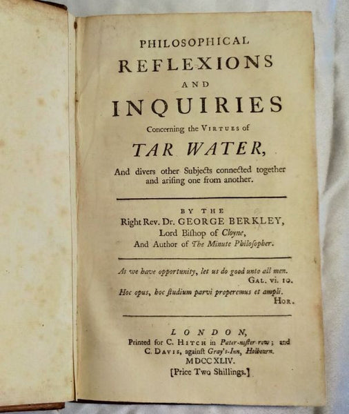 1744 Berkeley Tar-Water London First Edition (No Siris) Full Calf