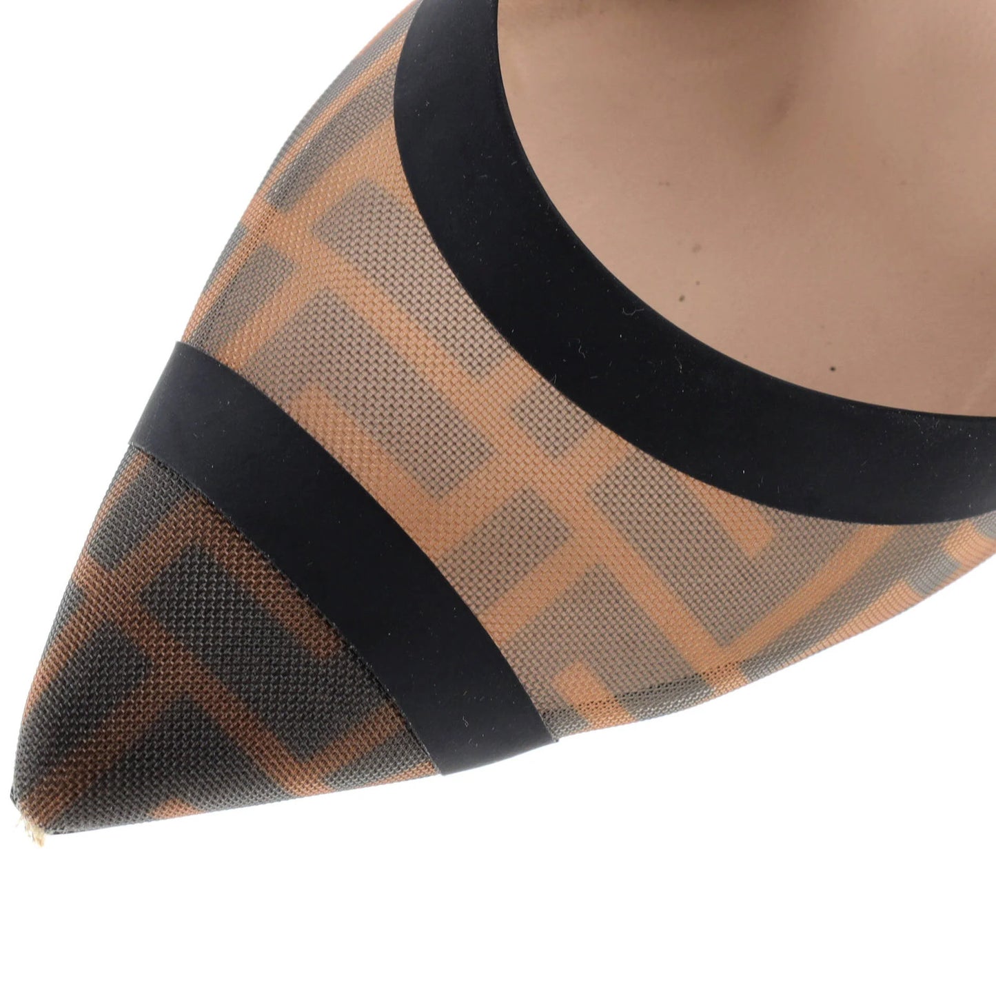 Fendi Women'S Colibri Slingback Pumps Zucca Mesh