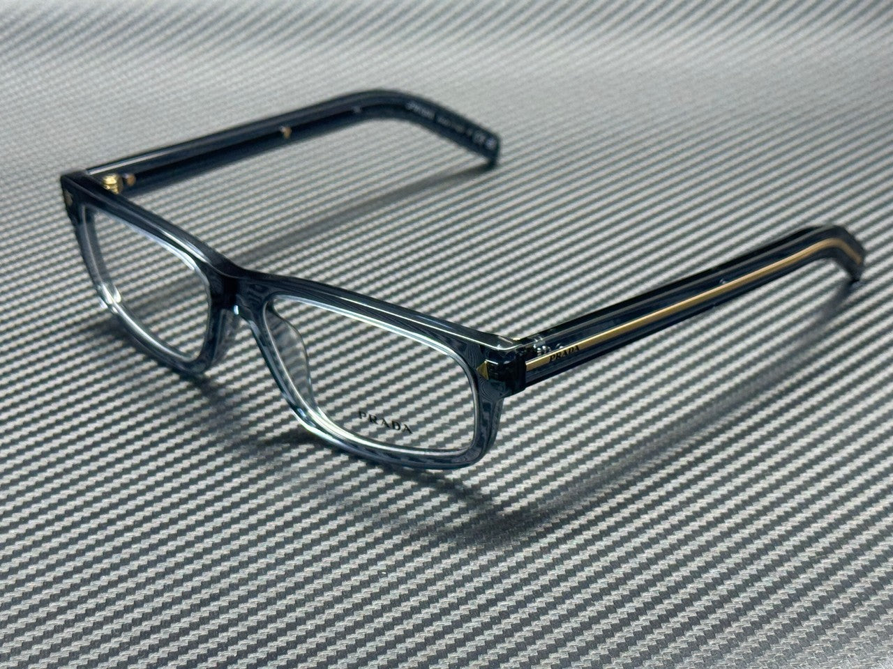 PRADA PR B02V 17T1O1 Transparent Ocean Men's 57 mm Eyeglasses