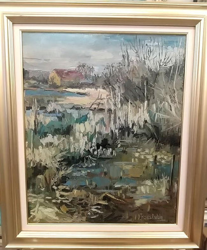 Denise Travers Poulain (France) Original Oil Painting Signed France Landscape