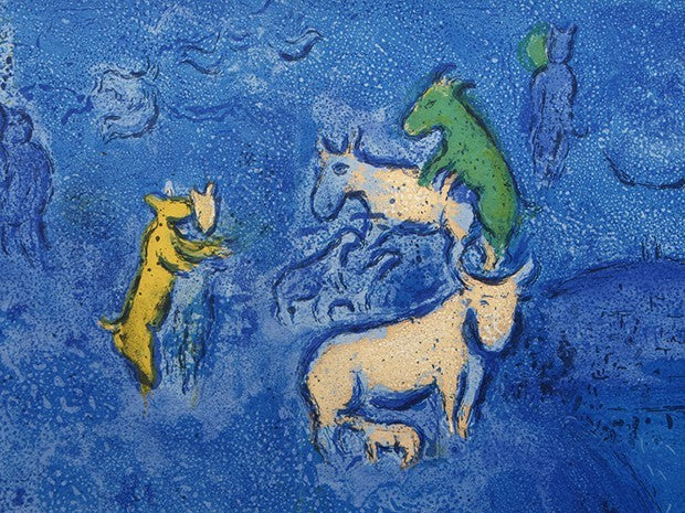 Lithograph by Marc Chagall of spring from Daphnis et Chlo in 1961.
