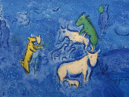 Lithograph by Marc Chagall of spring from Daphnis et Chlo in 1961.