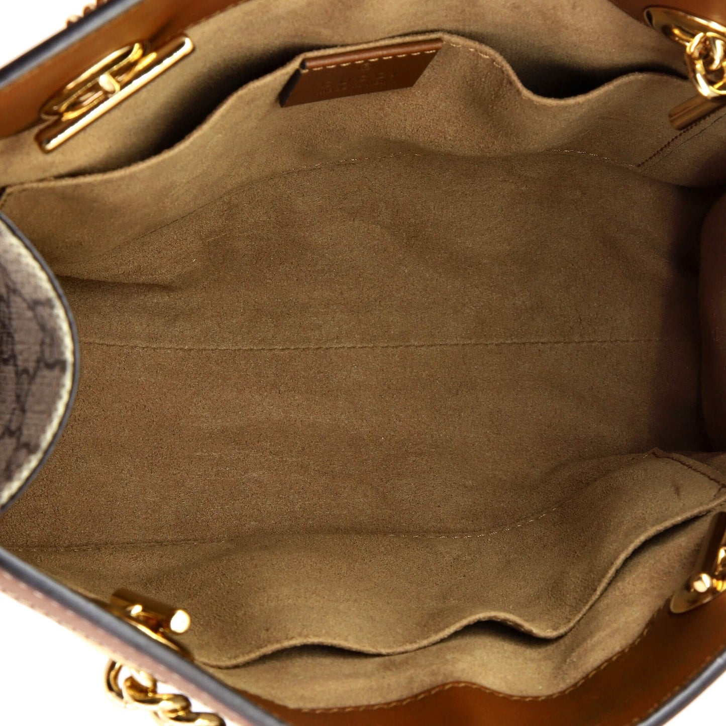 Gucci Padlock Chain Tote Gg Coated Canvas With Leather Small