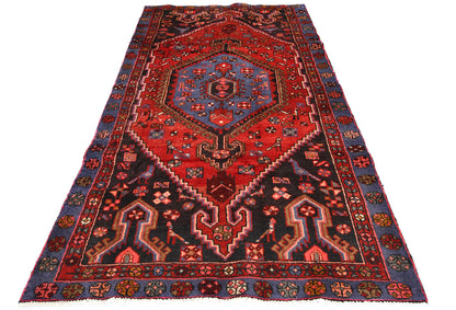 4X7 Ft Red Vintage Area Rug Tribal Geometric