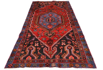 4X7 Ft Red Vintage Area Rug Tribal Geometric