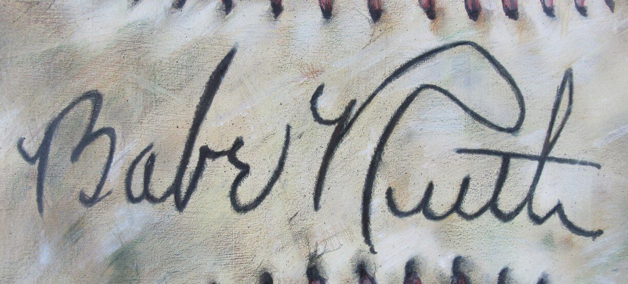 Babe Ruth Baseball 36X36 Original Painting Acrylic On Canvas   176779