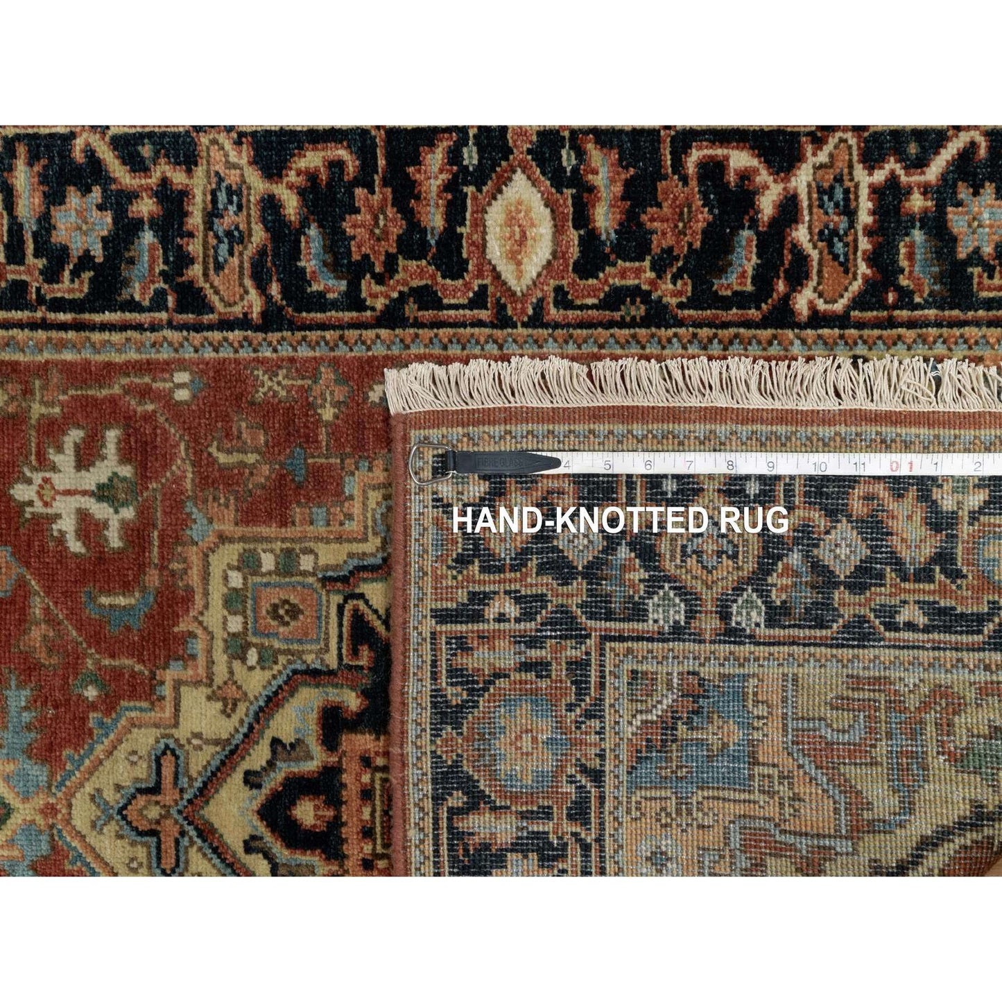 2'9"X6' Red Heris Revival Medallion Design Wool Hand Knotted Runner Rug