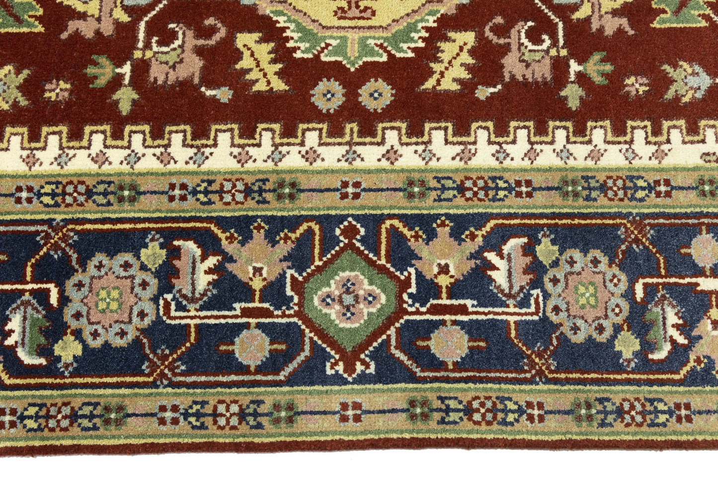 Farmho Rusty Red Geometric Heriz Serapi Oriental