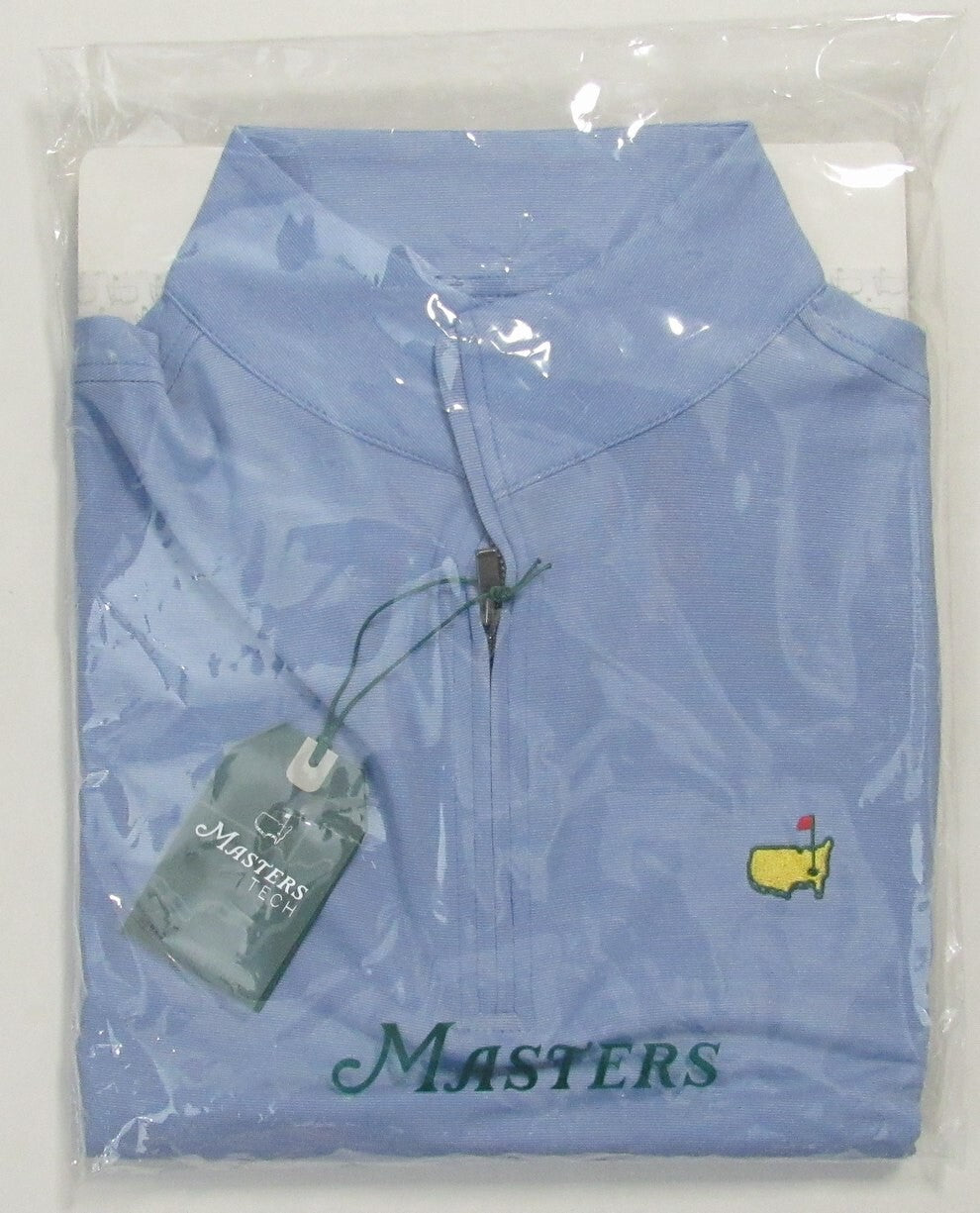 2024 Masters Tech Blue Hidden Zipper 1/4 Zip Pullover  Small Nwt 188881
