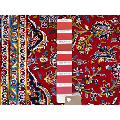 9'8"X12'10" Red Zoroastrian Kishoon Hand Knotted Soft Wool Oriental Rug