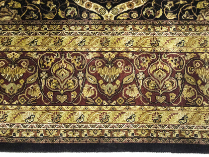 Hand-Knotted Agra Jaipur Oriental Rug Floral