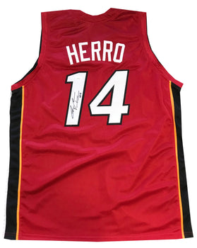 Tyler Herro Autographed Red Miami Heat Custom Jersey (Jsa)