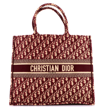 Large Christian Dior Book Tote Oblique Canvas
