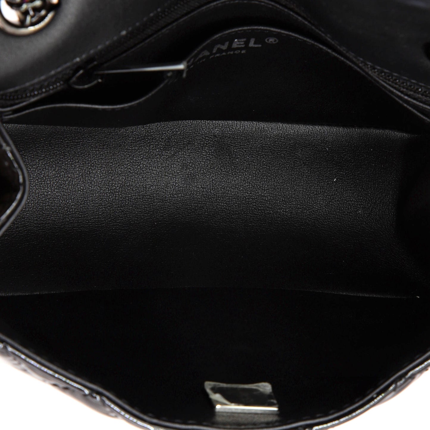 Chanel So Black Reissue 2.55 Flap Bag Quilted Patent Mini