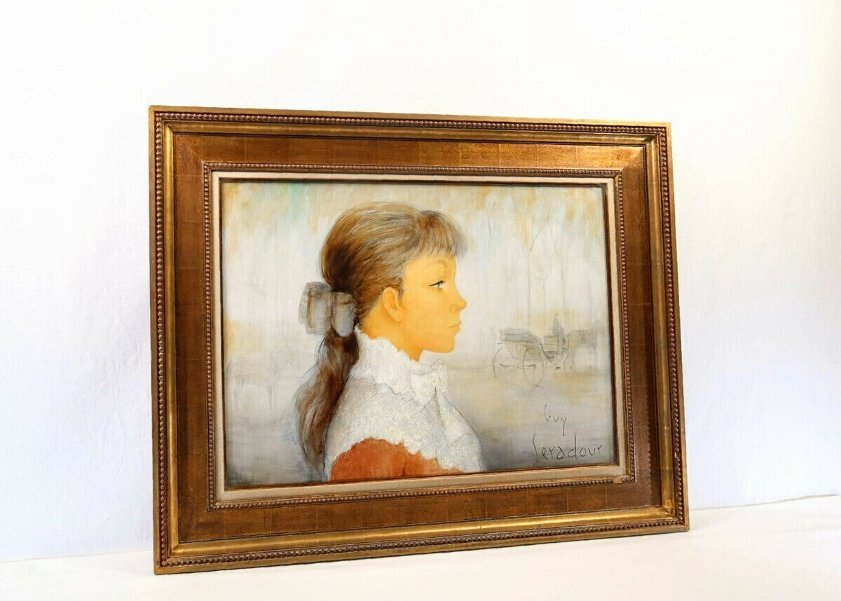 Guy Seradour (1922-2007) Original Oil Painting On Canvas Signed Framed - Woman